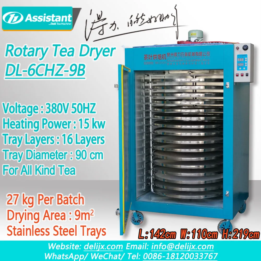 
Máquina de secado para hornear té giratoria con bandeja redonda de 16 piezas y 90 cm DL-6CHZ-9B